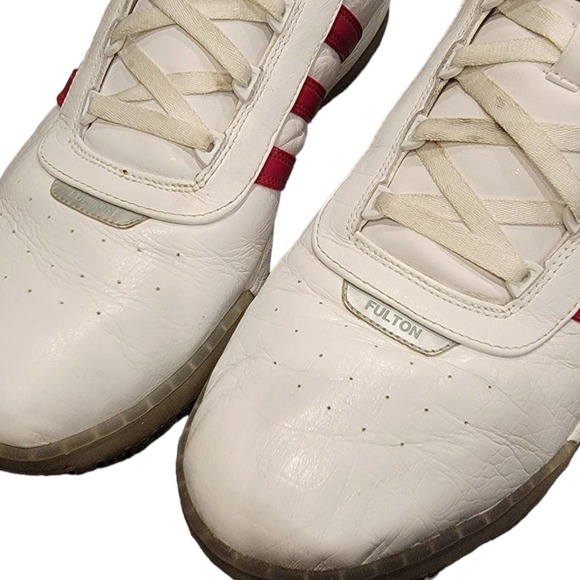 Adidas Fulton white leather and red stripes size 17 - Picture 5 of 8